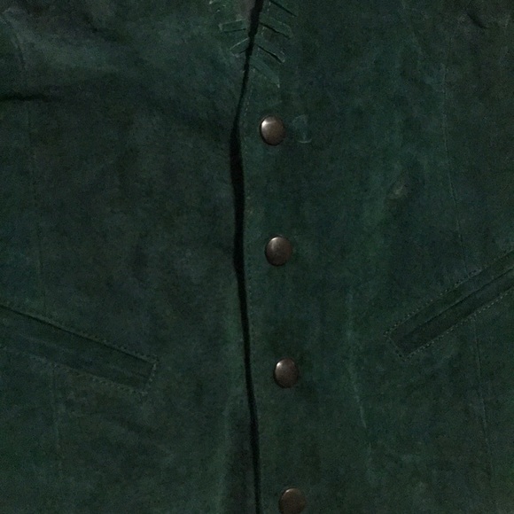 Genuine Leather Emerald Green Vest - Picture 2 of 9